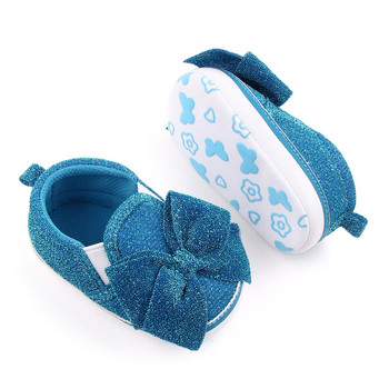 Бебешки обувки за момичета Обувки за новородени малки деца за момичета Сладки платнени бебешки обувки с възел с пеперуди Мека подметка Обувки за бебешко креватче Prewalkers