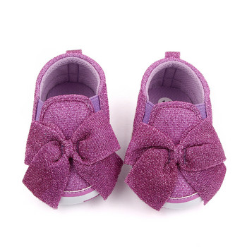 Бебешки обувки за момичета Обувки за новородени малки деца за момичета Сладки платнени бебешки обувки с възел с пеперуди Мека подметка Обувки за бебешко креватче Prewalkers