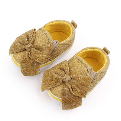 Βρεφικά παπούτσια για κοριτσάκια Νεογέννητα παιδικά παπούτσια για κορίτσι χαριτωμένα παιδικά παπούτσια με κόμπο πεταλούδας Καμβάς παιδικά παπούτσια Μαλακή σόλα Βρεφική κούνια παπούτσια Prewalkers