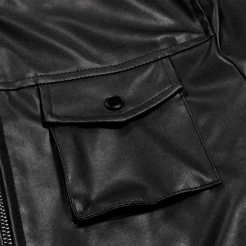 Meeste mantel Mood õhuke nahktagi, krae, tõmblukk, lühike mantel, topelttaskud, sügistalv, kuum meeste mantel пальто