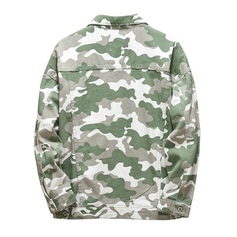 Palton pentru bărbați, cu mânecă lungă, guler răsturnat, paltoane ocazionale, culoare camuflaj, jachetă de blugi, top, toamnă, iarnă, pardesiu pentru bărbați пальто