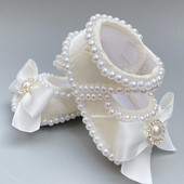 Dollbling Lace Surface Baby Girls Infant Novorođenčad Cipelice za princeze First Walkers Svjetlucave svjetlucave cipele s mekom mašnom i kopčom za malu djecu