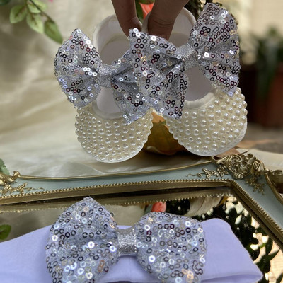 Dollbling Lace Surface Baby Girls Infant Novorođenčad Cipelice za princeze First Walkers Svjetlucave svjetlucave cipele s mekom mašnom i kopčom za malu djecu