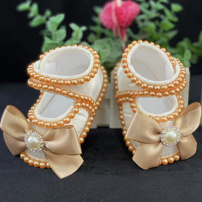 Dollbling Lace Surface Baby Girls Infant Novorođenčad Cipelice za princeze First Walkers Svjetlucave svjetlucave cipele s mekom mašnom i kopčom za malu djecu