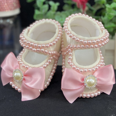 Dollbling Lace Surface Baby Girls Infant Novorođenčad Cipelice za princeze First Walkers Svjetlucave svjetlucave cipele s mekom mašnom i kopčom za malu djecu