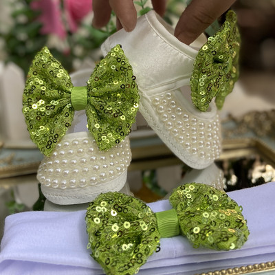 Dollbling Lace Surface Baby Girls Infant Novorođenčad Cipelice za princeze First Walkers Svjetlucave svjetlucave cipele s mekom mašnom i kopčom za malu djecu