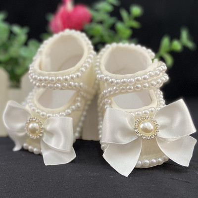 Dollbling Lace Surface Baby Girls Infant Novorođenčad Cipelice za princeze First Walkers Svjetlucave svjetlucave cipele s mekom mašnom i kopčom za malu djecu