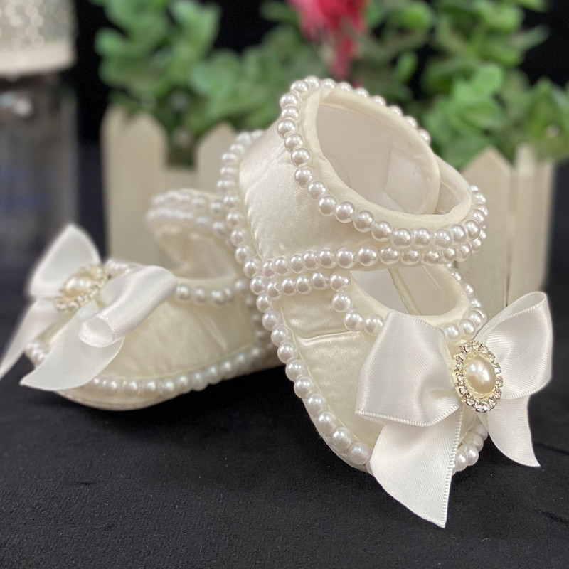 Dollbling Lace Surface Baby Girls Infant Novorođenčad Cipelice za princeze First Walkers Svjetlucave svjetlucave cipele s mekom mašnom i kopčom za malu djecu