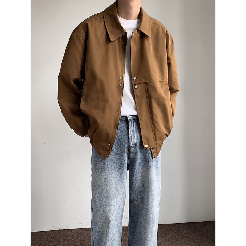 Χακί Μαύρο Casual Μπουφάν Ανδρικά Μόδα Μπέιζμπολ Μπουφάν Ανδρικά Streetwear Κορεατικά Loose Bomber Ανδρικό κοντό παλτό M-2XL