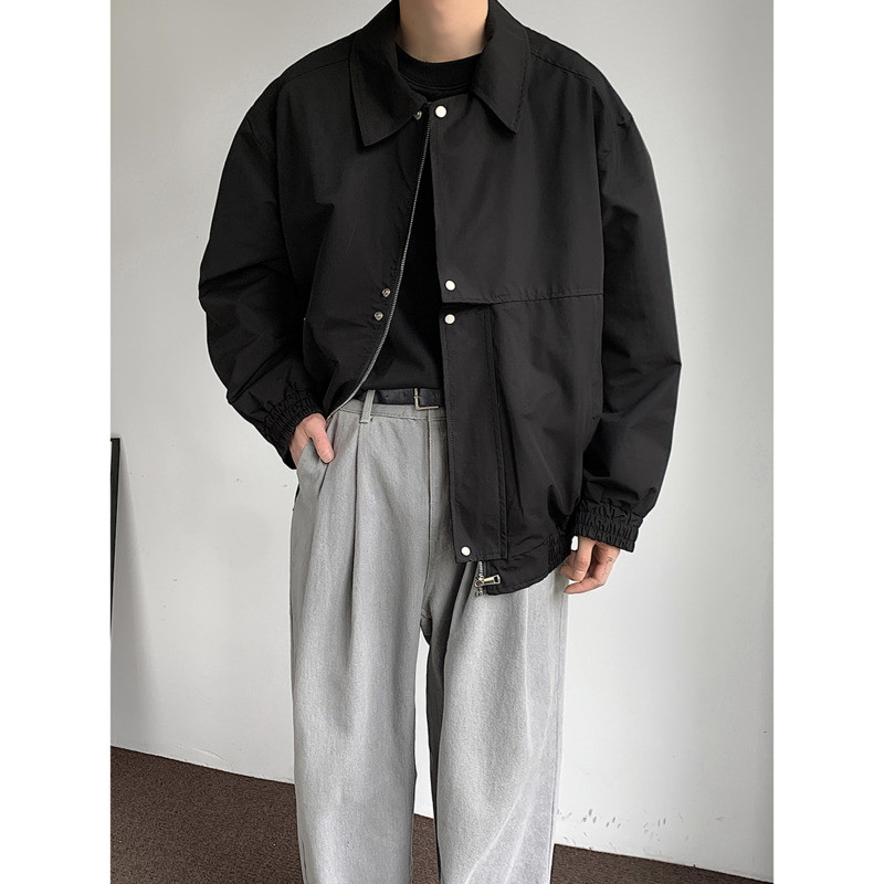 Χακί Μαύρο Casual Μπουφάν Ανδρικά Μόδα Μπέιζμπολ Μπουφάν Ανδρικά Streetwear Κορεατικά Loose Bomber Ανδρικό κοντό παλτό M-2XL