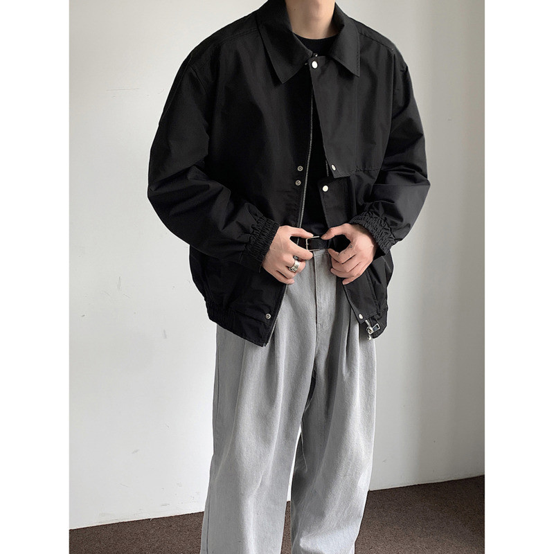 Χακί Μαύρο Casual Μπουφάν Ανδρικά Μόδα Μπέιζμπολ Μπουφάν Ανδρικά Streetwear Κορεατικά Loose Bomber Ανδρικό κοντό παλτό M-2XL