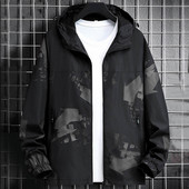 Jarné jesenné pánske oblečenie, bunda, plus size kabáty, pánske nepremokavé s kapucňou, nadrozmerné, vetruodolné, športové mikiny