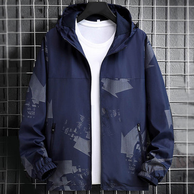 Jarné jesenné pánske oblečenie, bunda, plus size kabáty, pánske nepremokavé s kapucňou, nadrozmerné, vetruodolné, športové mikiny