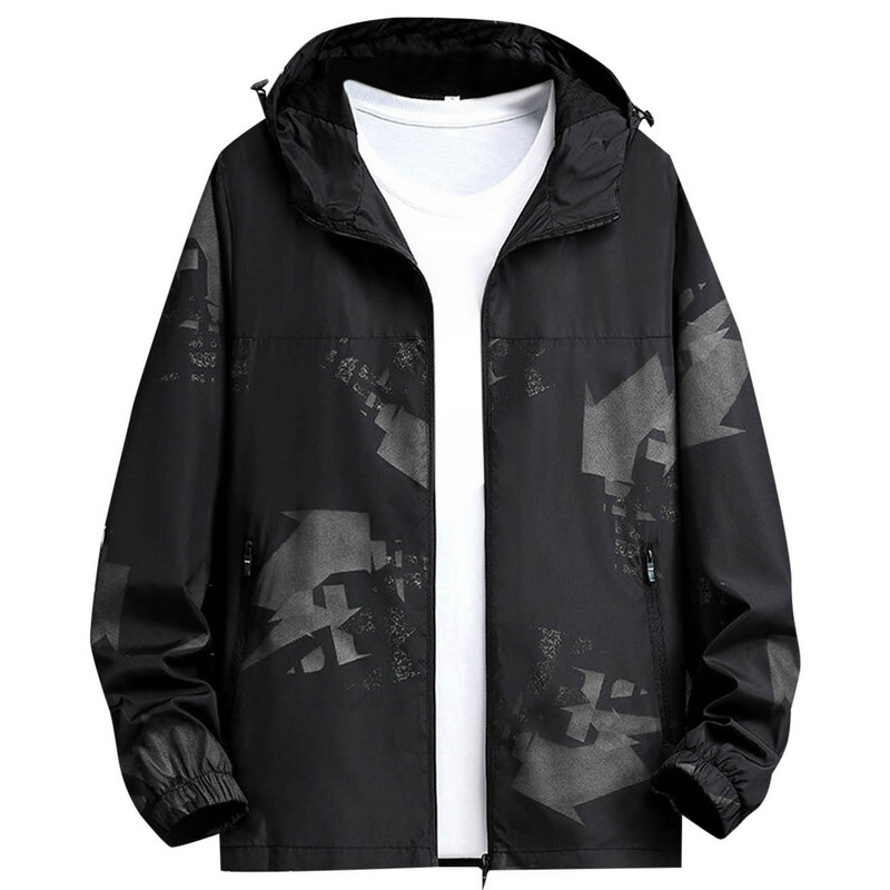 Jarné jesenné pánske oblečenie, bunda, plus size kabáty, pánske nepremokavé s kapucňou, nadrozmerné, vetruodolné, športové mikiny