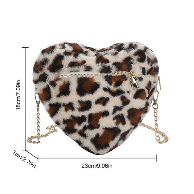 Geantă de umăr pufoasă pentru femei, cu fermoar, geantă ghiozdan de pluș, geantă de mână cu inimă de dragoste, versatilă, moale, poșetă elegantă