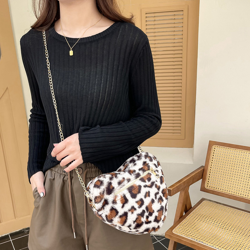 Geantă de umăr pufoasă pentru femei, cu fermoar, geantă ghiozdan de pluș, geantă de mână cu inimă de dragoste, versatilă, moale, poșetă elegantă