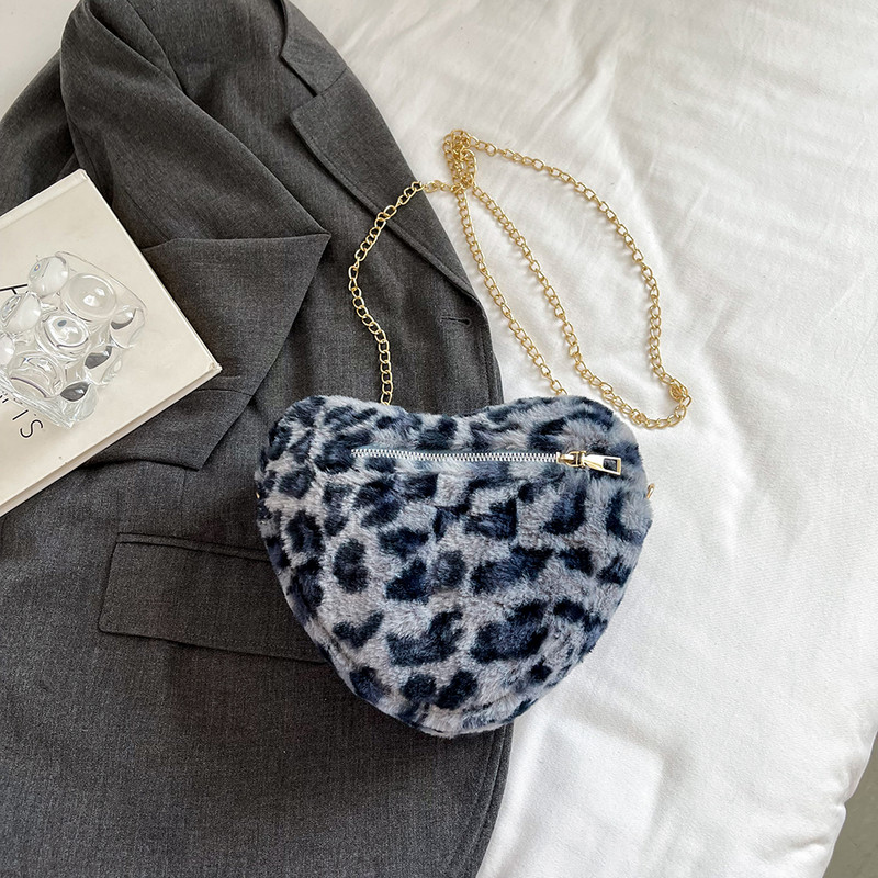 Geantă de umăr pufoasă pentru femei, cu fermoar, geantă ghiozdan de pluș, geantă de mână cu inimă de dragoste, versatilă, moale, poșetă elegantă