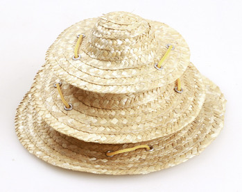 Ретро фермерска шапка Бижута Котка Слънчева шапка Котка Куче Сламена шапка Шапка за домашни любимци Продавам сладка.