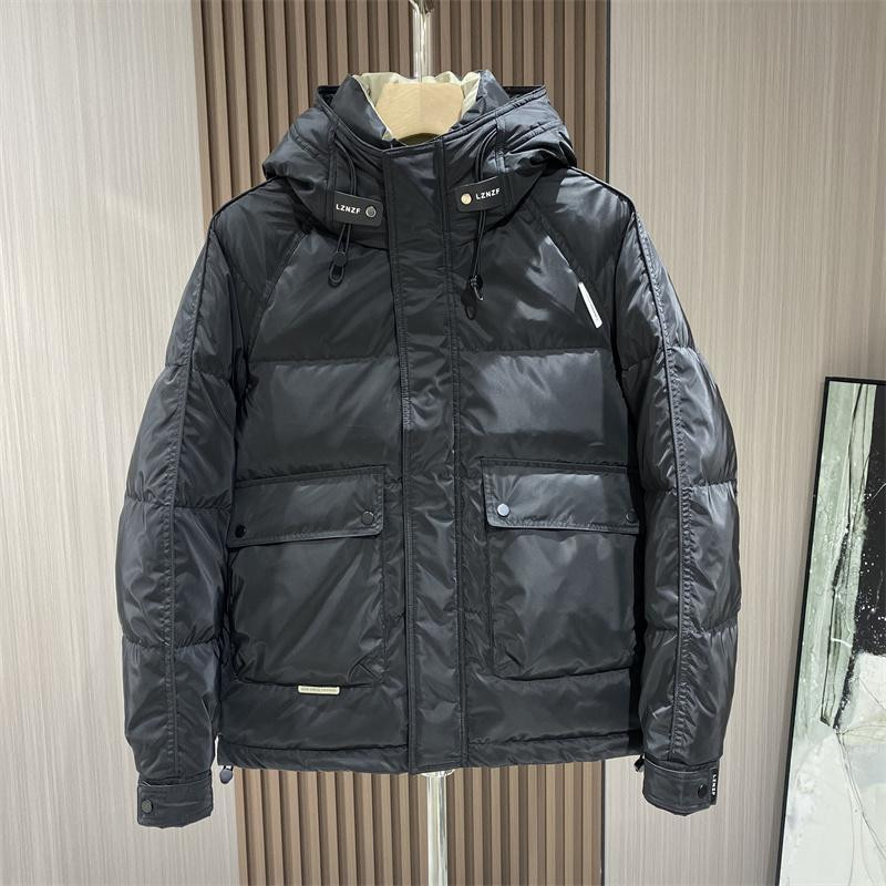2023, nova muška puhasta jakna, zimski kaput, parke od slobodnog klizajućeg materijala, kratke, deblje tople vanjske odjeće s kapuljačom, široki modni kaput