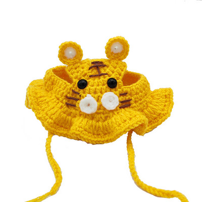 Slatka mačka kapa Smiješni kućni ljubimci Party Cosplay Pokrivala za glavu Ručno izrađene pletene kape za štene Elastični šešir za pse i mače Dekoracija