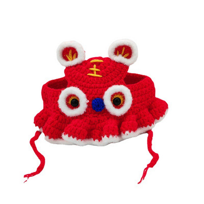 Slatka mačka kapa Smiješni kućni ljubimci Party Cosplay Pokrivala za glavu Ručno izrađene pletene kape za štene Elastični šešir za pse i mače Dekoracija