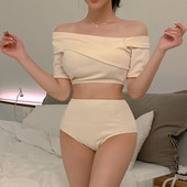 2023 Νέα μόδα Γυναικείο στιλ Κορέας Γυναικείο μαγιό δύο τεμαχίων Σέξι μαγιό με ψηλόμεσο μαγιό Καλοκαιρινά ρούχα παραλίας