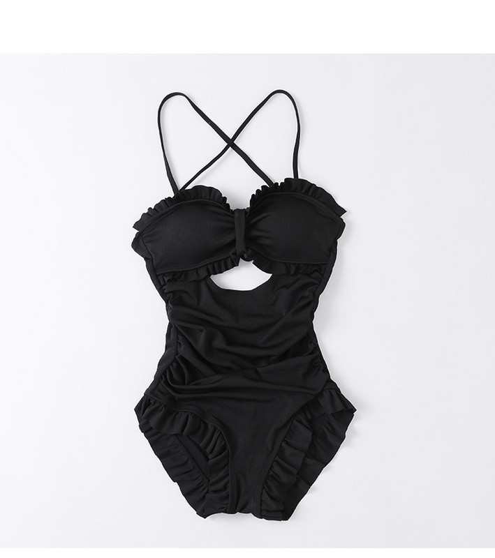 2023. aasta Korea stiilis naiste ühes tükis ujumistrikoo Konservatiivne kõhtu katmine, polsterdatud seljata ujumisriided suvepuhkuse rannarõivad