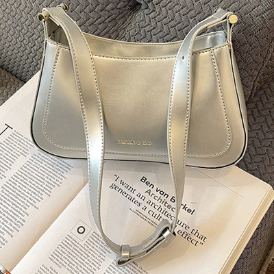 Γυναικεία δερμάτινη τσάντα Hobo Casual Solid τσάντα μόδας Ευέλικτη τσάντα μασχάλης με ρυθμιζόμενο λουράκι καθημερινή τσάντα γνωριμιών