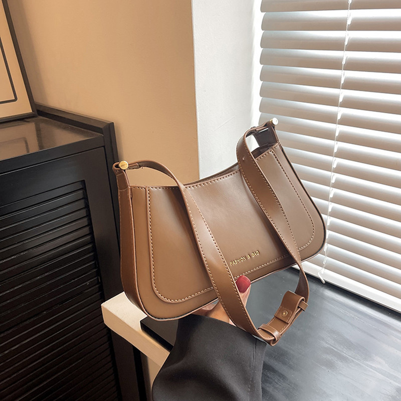 Γυναικεία δερμάτινη τσάντα Hobo Casual Solid τσάντα μόδας Ευέλικτη τσάντα μασχάλης με ρυθμιζόμενο λουράκι καθημερινή τσάντα γνωριμιών