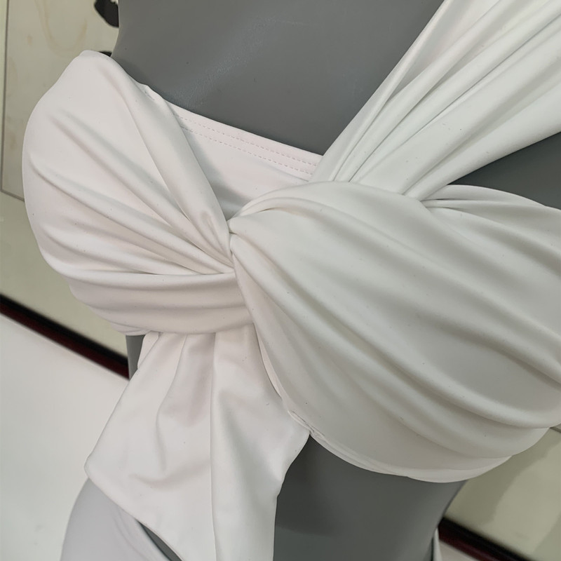 2023. aasta Korea stiilis naiste kaheosaline ujumistrikoo kõrge vöökohaga bikiinide komplekt Push Up supelkostüüm suvepuhkuse rannarõivad