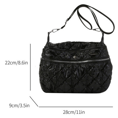 Γυναικείες τσάντες ώμου με καπιτονέ Puffer Τσάντα Messenger μονόχρωμη μονόχρωμη ελαφριά νάιλον γυναικείες τσάντες καθημερινής μετακίνησης
