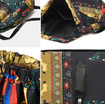 Дамска раница с шнур, найлонова сгъваема, преносима, мека, многофункционална модна туристическа водоустойчива чанта за пазаруване