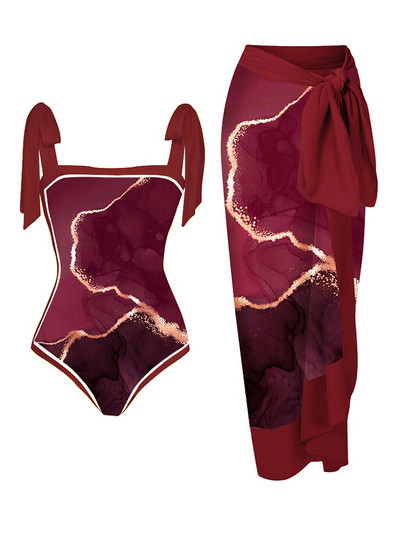 Novi kupaći kostim za 2023. Ženski dvodijelni modni uski cvjetni print, elegantno ljetno seksi erotično odijelo za plažu, luksuzno