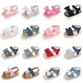 2022 nou-născut nou-născut nou-născut fete prințesă pantofi bowknot copil mic sandale de vară PU pantofi anti-alunecare 0-18 m