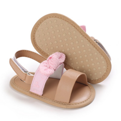 2022 nou-născut nou-născut nou-născut fete prințesă pantofi bowknot copil mic sandale de vară PU pantofi anti-alunecare 0-18 m