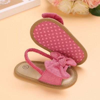 2022 nou-născut nou-născut nou-născut fete prințesă pantofi bowknot copil mic sandale de vară PU pantofi anti-alunecare 0-18 m