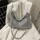 Luksuzna dizajnerska skitnica torba na rame ručka sjajni kamenčići večernja clutch torbica torbica kristalne torbice i ručna torbica torbice ispod pazuha