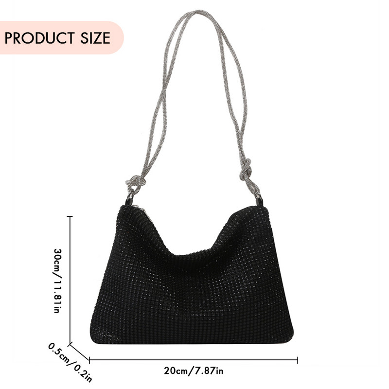Luksuzna dizajnerska skitnica torba na rame ručka sjajni kamenčići večernja clutch torbica torbica kristalne torbice i ručna torbica torbice ispod pazuha