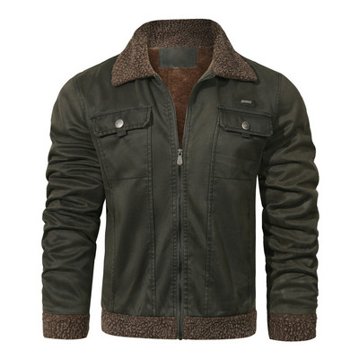 Χειμερινά μπουφάν για άντρες Ανδρικά μανίκια Χειμερινό μπουφάν Μακρύ φερμουάρ Ψηλός ανδρικός γιακάς με στροφή τσέπη Χειμερινό παλτό μπουφάν Camping