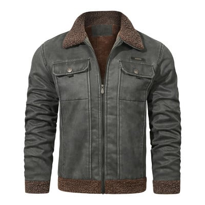 Χειμερινά μπουφάν για άντρες Ανδρικά μανίκια Χειμερινό μπουφάν Μακρύ φερμουάρ Ψηλός ανδρικός γιακάς με στροφή τσέπη Χειμερινό παλτό μπουφάν Camping