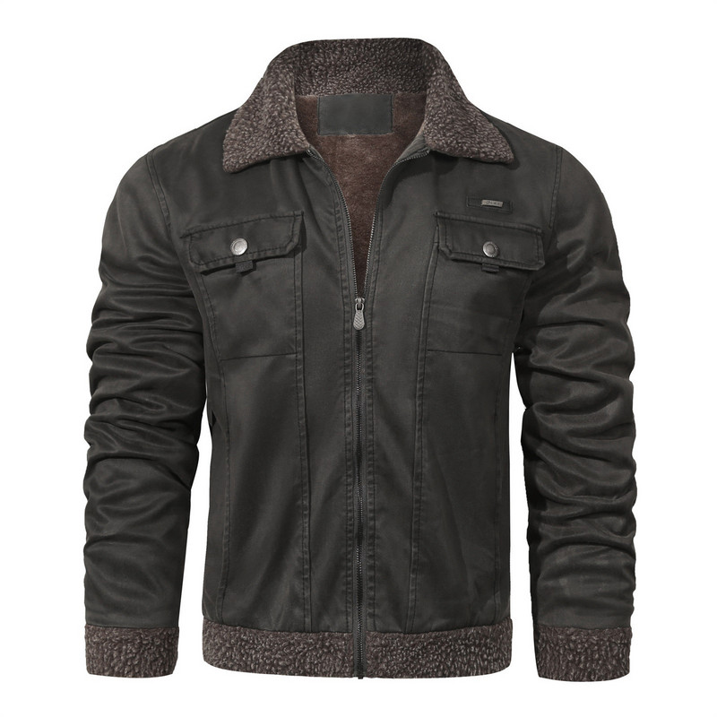 Χειμερινά μπουφάν για άντρες Ανδρικά μανίκια Χειμερινό μπουφάν Μακρύ φερμουάρ Ψηλός ανδρικός γιακάς με στροφή τσέπη Χειμερινό παλτό μπουφάν Camping