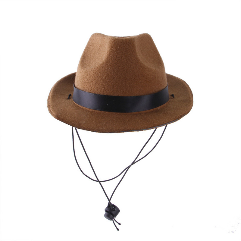 Σκύλος κατοικίδιων ζώων Καουμπόικο καπέλο Κάλυμμα κεφαλής Γάτας Αστεία Καπέλα κεφαλής εξωτερικού χώρου Ρυθμιζόμενα Καπέλα για σκύλους Performance Photo Props Αξεσουάρ Cosplay