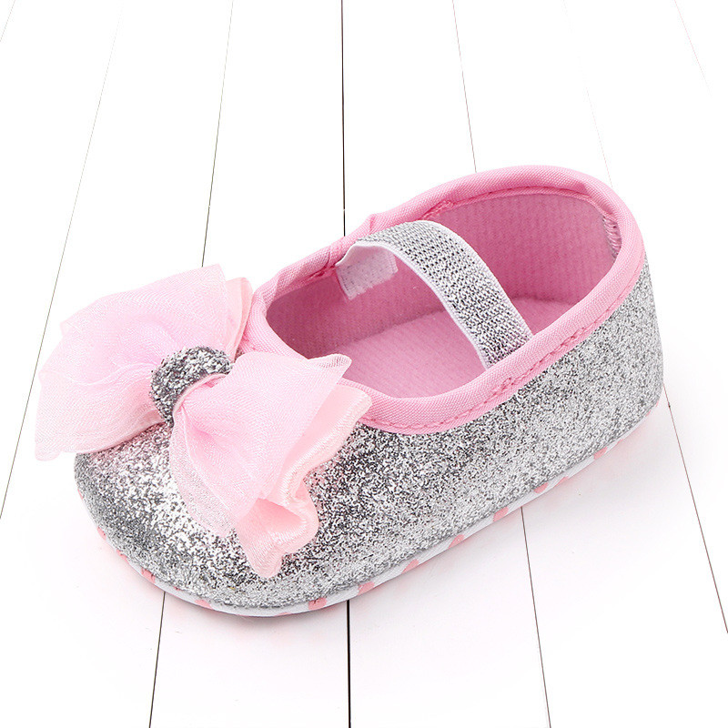 Koovan Baby Shoes Of Soft Bottom Toddler Shoes Bowknot Baby Flats Firstwalkers In The Spring and Autumn Sequins for Girls