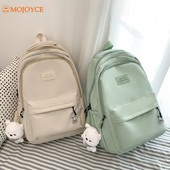 Modna jednobojna najlonska torba za knjige 2023., ljetna djevojačka školska torba, studentski ruksak velikog kapaciteta sa slatkim ruksakom s privjeskom