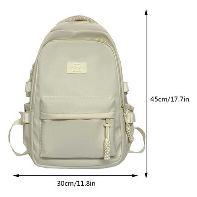 Modna jednobojna najlonska torba za knjige 2023., ljetna djevojačka školska torba, studentski ruksak velikog kapaciteta sa slatkim ruksakom s privjeskom