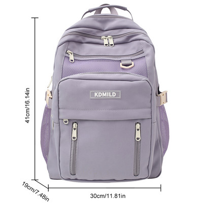 Modna jednobojna najlonska torba za knjige 2023., ljetna djevojačka školska torba, studentski ruksak velikog kapaciteta sa slatkim ruksakom s privjeskom