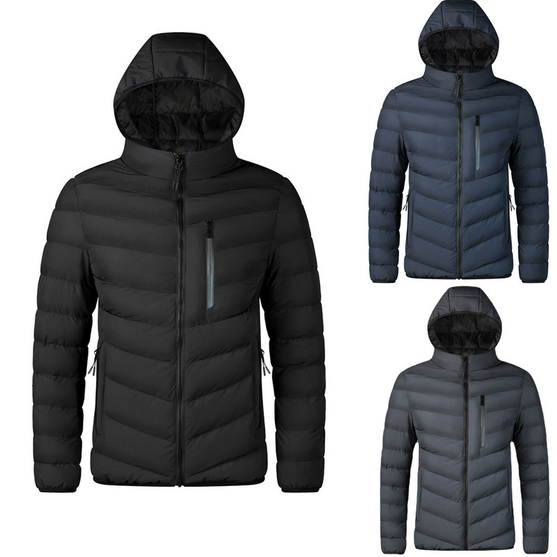 Zimske jakne za muškarce Robe Zip Kaputi za plivanje Muška podstavljena prošivena jakna od punog flisa, dodatna zimska jakna, dugi zimski džepovi s