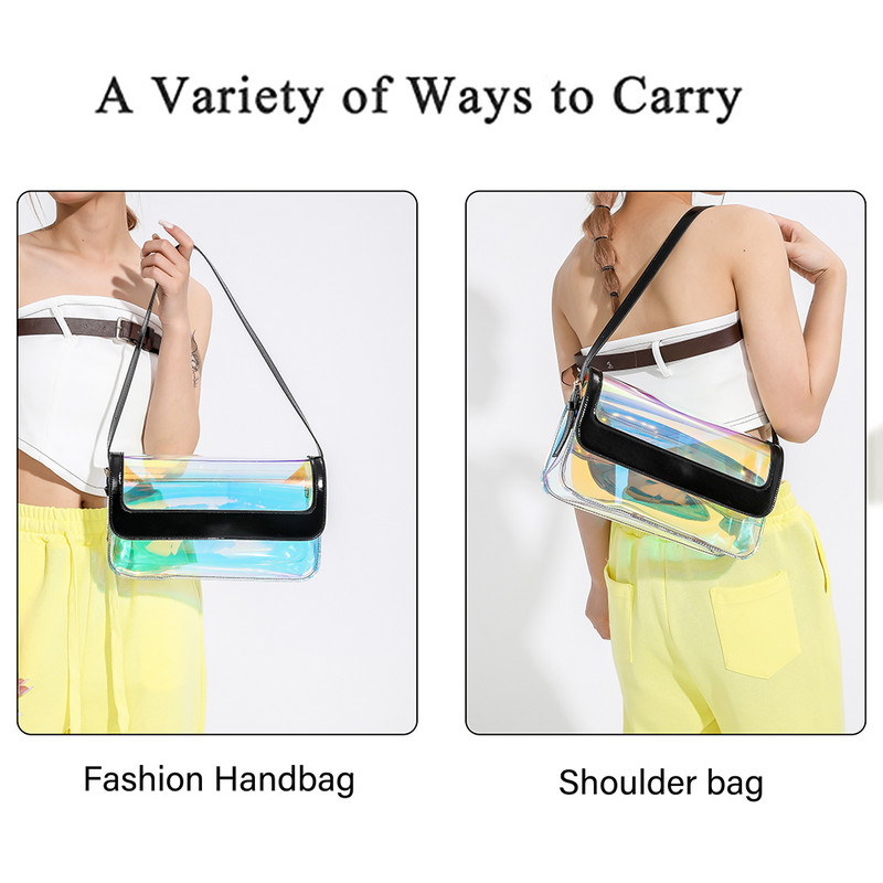 Design de lux Genți de mână cu jeleu transparent Genți de umăr de culoarea bomboanelor Genți noi de femei pentru subsuoară Geantă impermeabilă pentru subrat Totes sac a main