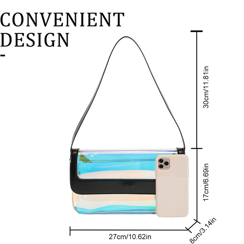 Design de lux Genți de mână cu jeleu transparent Genți de umăr de culoarea bomboanelor Genți noi de femei pentru subsuoară Geantă impermeabilă pentru subrat Totes sac a main
