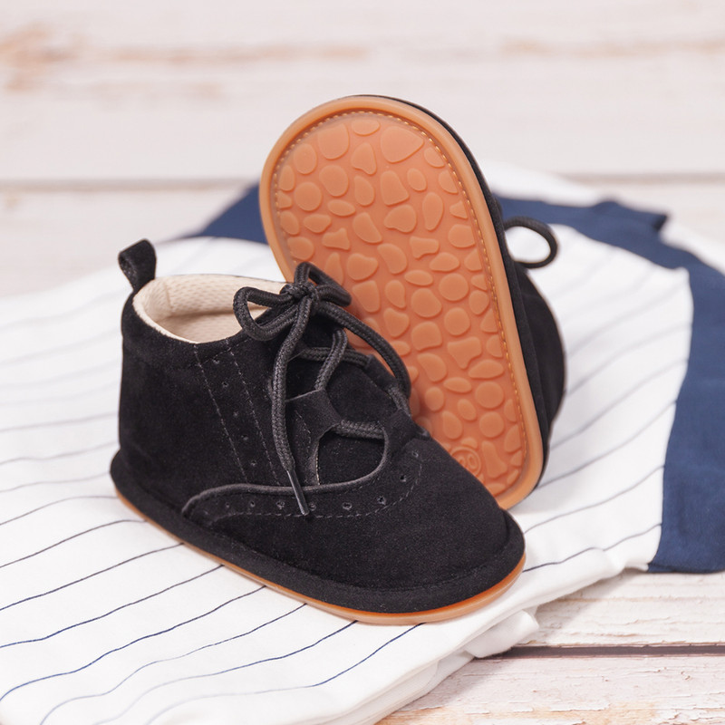 2021 Παπούτσια για νεογέννητο μωρό αγόρι για κορίτσι Βρεφικά δερμάτινα αθλητικά κορδόνια μαλακή αντιολισθητική σόλα για νήπια First Walker ψηλές μπότες 0-18 εκ.